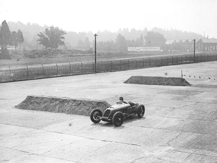 Henry Segrave tries out the newly-installed chicanes in practice