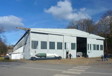 The hangar as it looks today ,with the Finishing Straight hidden beneath