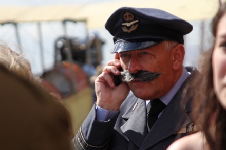 Stick-on moustache and mobile phone: double no-no, surely?