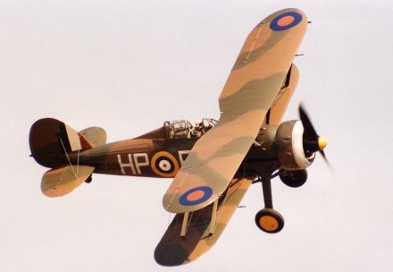 A Gloster Gladiator in its wartime colours