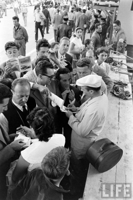 Fangio attempts to keep the fans happy - today teams use Twitter instead