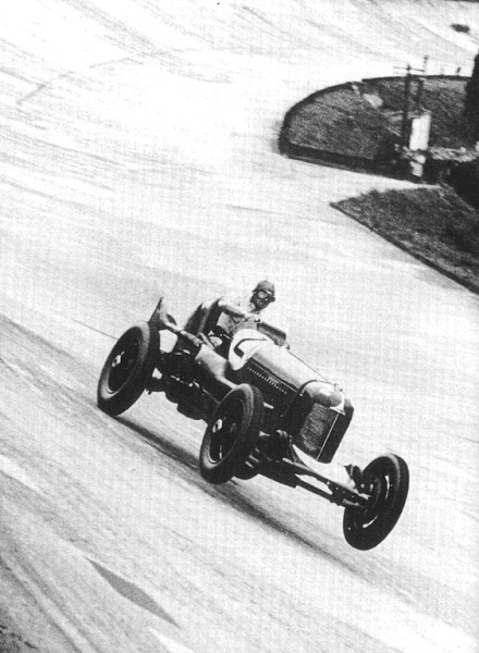 Whitney Straight flies the mighty Duesenberg at Brooklands