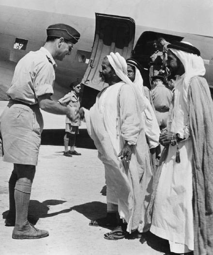 Straight and Shaikh Khalifa of Bahrain in 1945