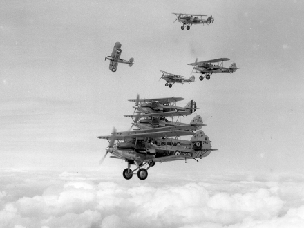 Hawker aircraft like the Demon filled RAF squadrons between the wars