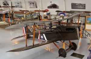 Pictured behind Shuttleworth's genuine ex-Savage S.E.5 a is WAHT's new replica