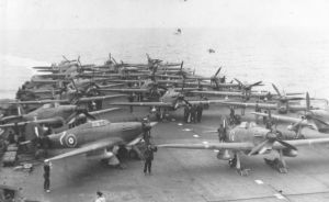 Hurricane reinforcements being ferried to Malta, 1941