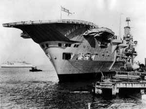Ark Royal at rest, as she would have looked on Operation SPLICE and Operation ROCKET