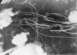Contrails filled the sky over England - and elsewhere - 75 years ago